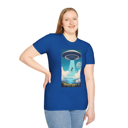 Cosmic Abduction Unisex T-Shirt | Space Alien Tee, UFO Graphic Shirt, Sci-Fi Fan Gift, Casual Style, Cool Vintage Look
