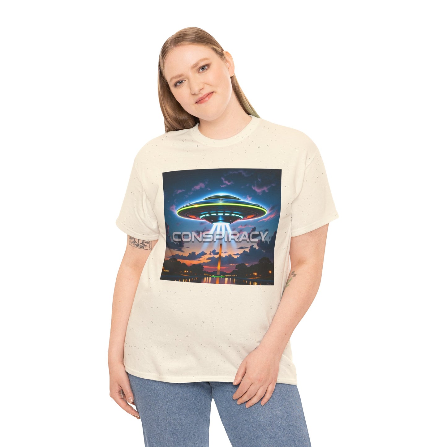 Retro Neon Alien UFO T-Shirt — "Conspiracy at DC" Graphic Tee