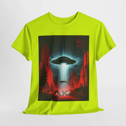 Taken, Unisex Heavy Cotton Tee, UFO inspired t-shirt, graphic design, art, png, t-shirts, tshirts, tee