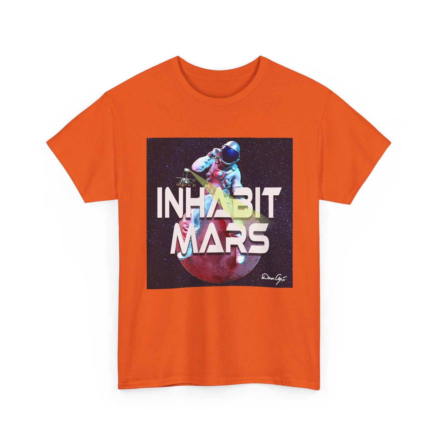 Inhabit Mars, Unisex Heavy Cotton Tee, Space, SpaceX, Universe, UFO, multiverse, graphic design, png, graphic design, t-shirts, tee
