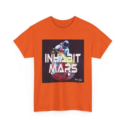 Inhabit Mars, Unisex Heavy Cotton Tee, Space, SpaceX, Universe, UFO, multiverse, graphic design, png, graphic design, t-shirts, tee