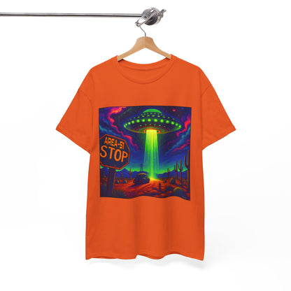 Area 51 Stop UFO Abduction T-Shirt — Neon Alien Invasion Tee