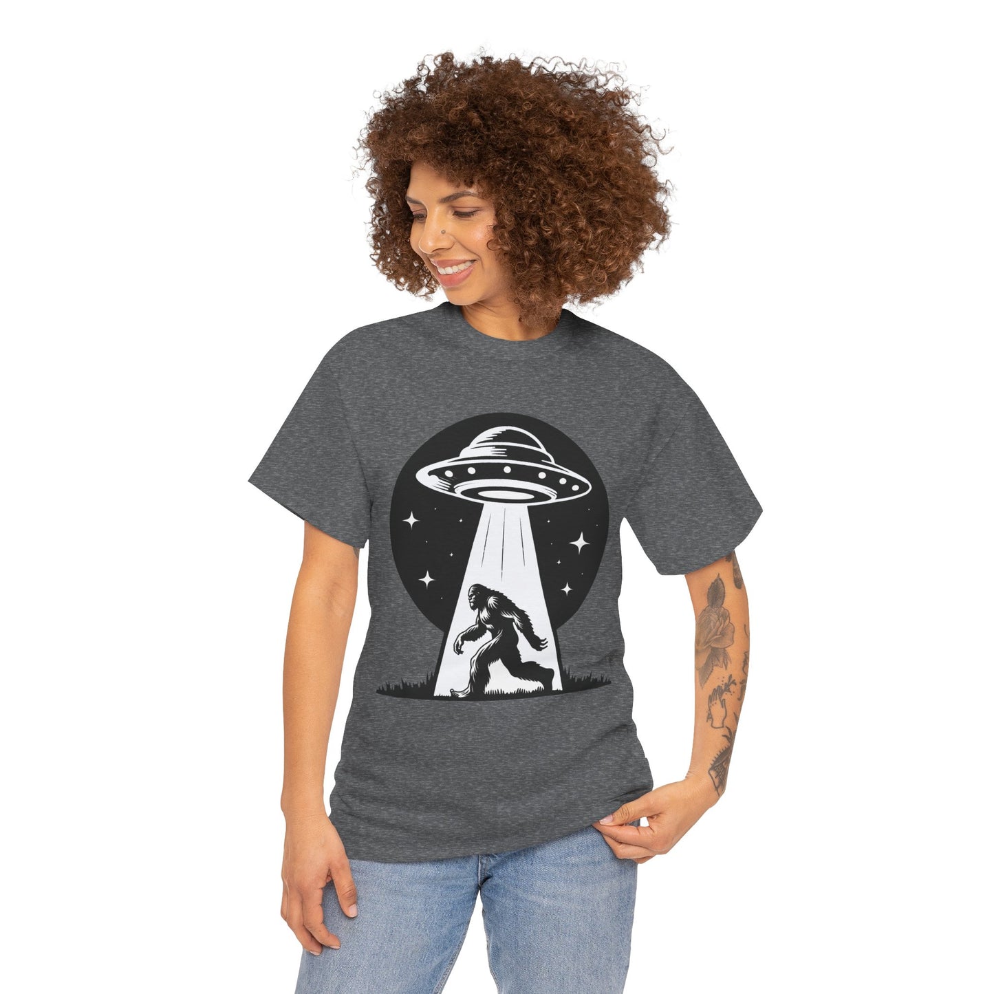 Bigfoot UFO Unisex Tee Graphic Design T-Shirt, GraphicTees, png, sublimation