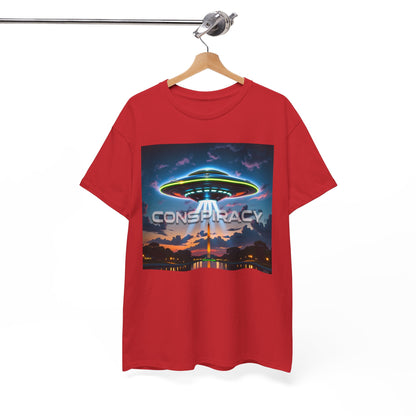 Retro Neon Alien UFO T-Shirt — "Conspiracy at DC" Graphic Tee