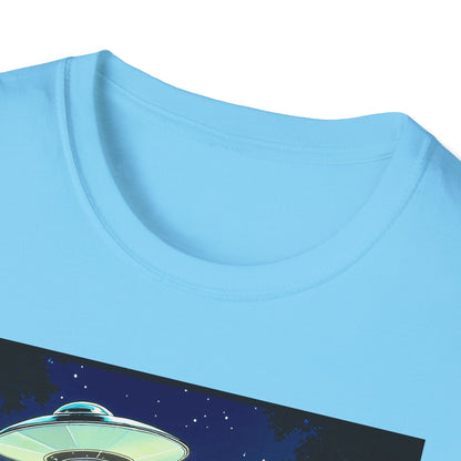 Bigfoot Probe Unisex Softstyle T-Shirt - Fun UFO Graphic Tee, Perfect Gift, Halloween, Nerd Culture, Outdoors, Alien, Graphic tees, t-shirts, Graphic design, t-shirts, tees