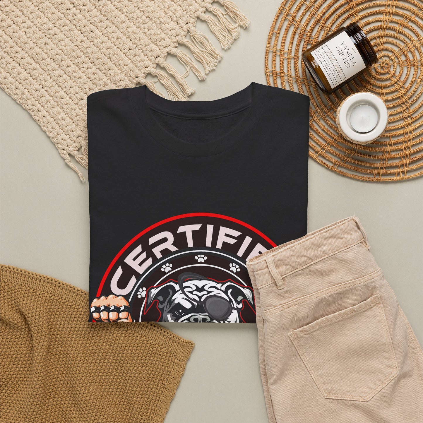 Certified Bounty Hunter, Unisex Heavy Cotton Tee, comedy, bulldog, print design, png, GraphicTees