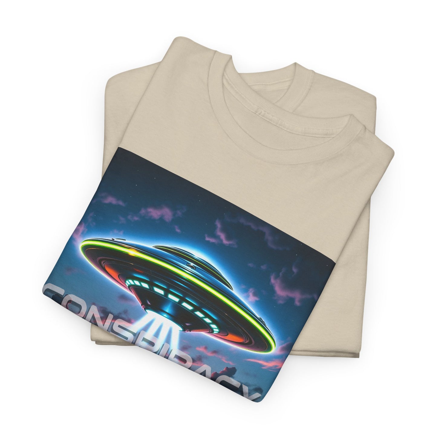 Retro Neon Alien UFO T-Shirt — "Conspiracy at DC" Graphic Tee