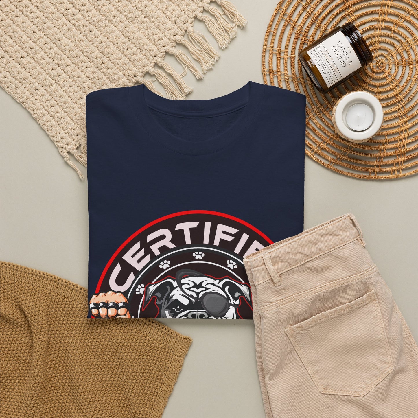 Certified Bounty Hunter, Unisex Heavy Cotton Tee, comedy, bulldog, print design, png, GraphicTees
