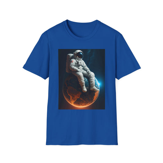 Sitting on an Earth, Cosmic Astronaut - Unisex Graphic Tee