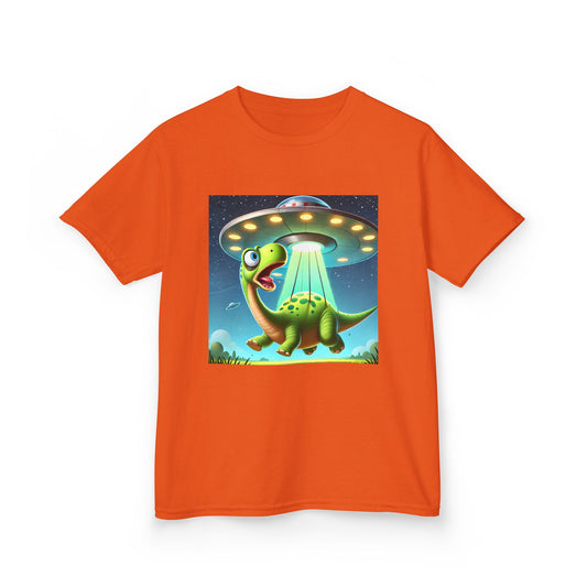 Dinosaur UFO Kids Tee, Fun Graphic Shirt for Boys and Girls, Perfect for Birthdays, Parties, Casual Wear, Gifts, tshirt, t-shirt