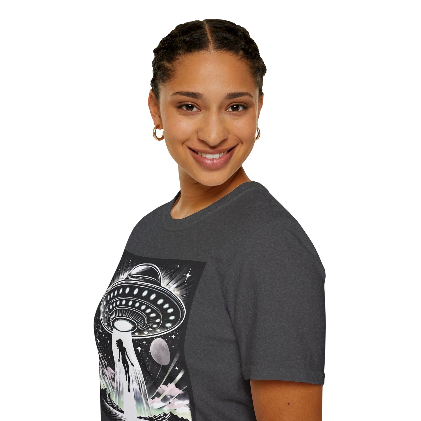 Cosmic Alien Abduction T-Shirt, Retro UFO Shirt, t-shirts, tshirts, Space Enthusiast Apparel, Graphic Tee, Gift for Sci-Fi Lovers, tees, png