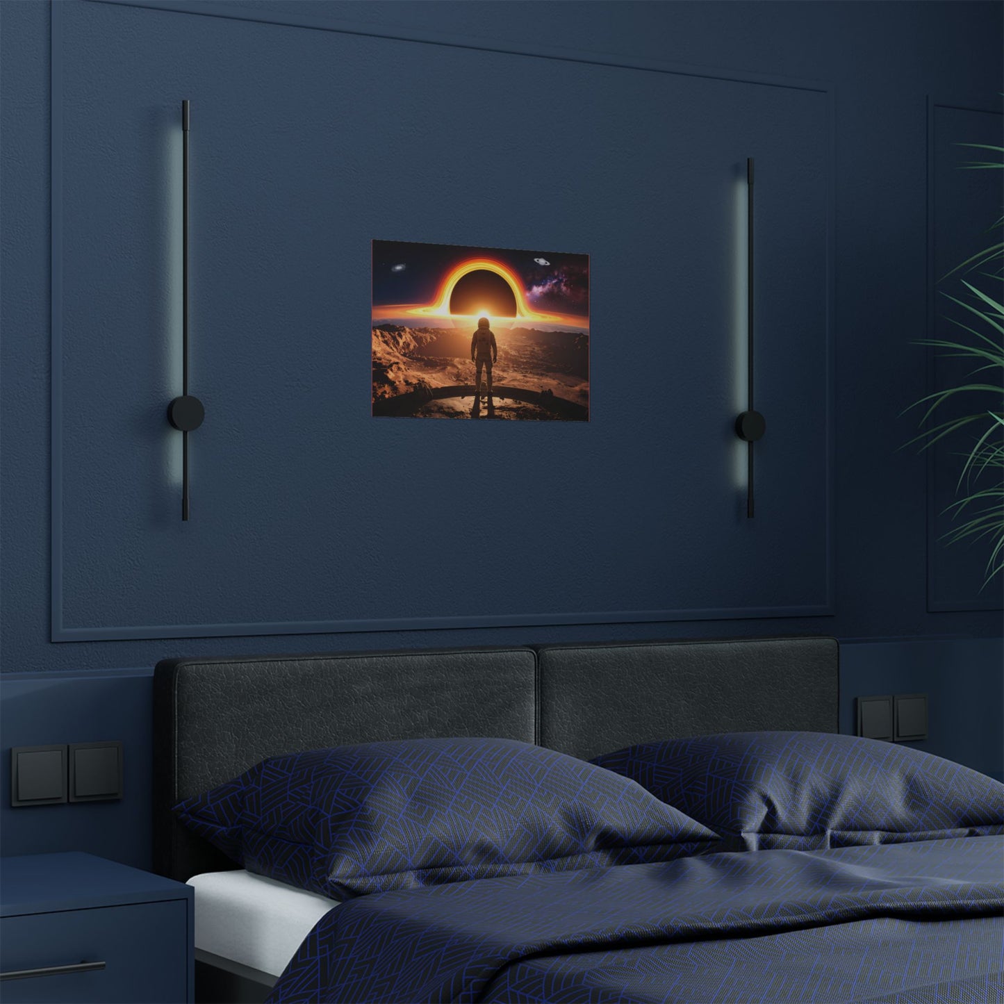 Astronaut Watching Blackholes, Satin Poster, Space Art Print, Cosmic Decor, Wall Art for Space Lovers, Unique Gift for Astronaut Fans, t-shirts, tshirts, tees