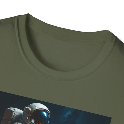 Sitting on an Earth, Cosmic Astronaut T-Shirt, Unisex Graphic Tee, Space Lover Gift, Casual Wear, Astronomy Fan Shirt, Graphic Tee, t-shirt, tshirt, png