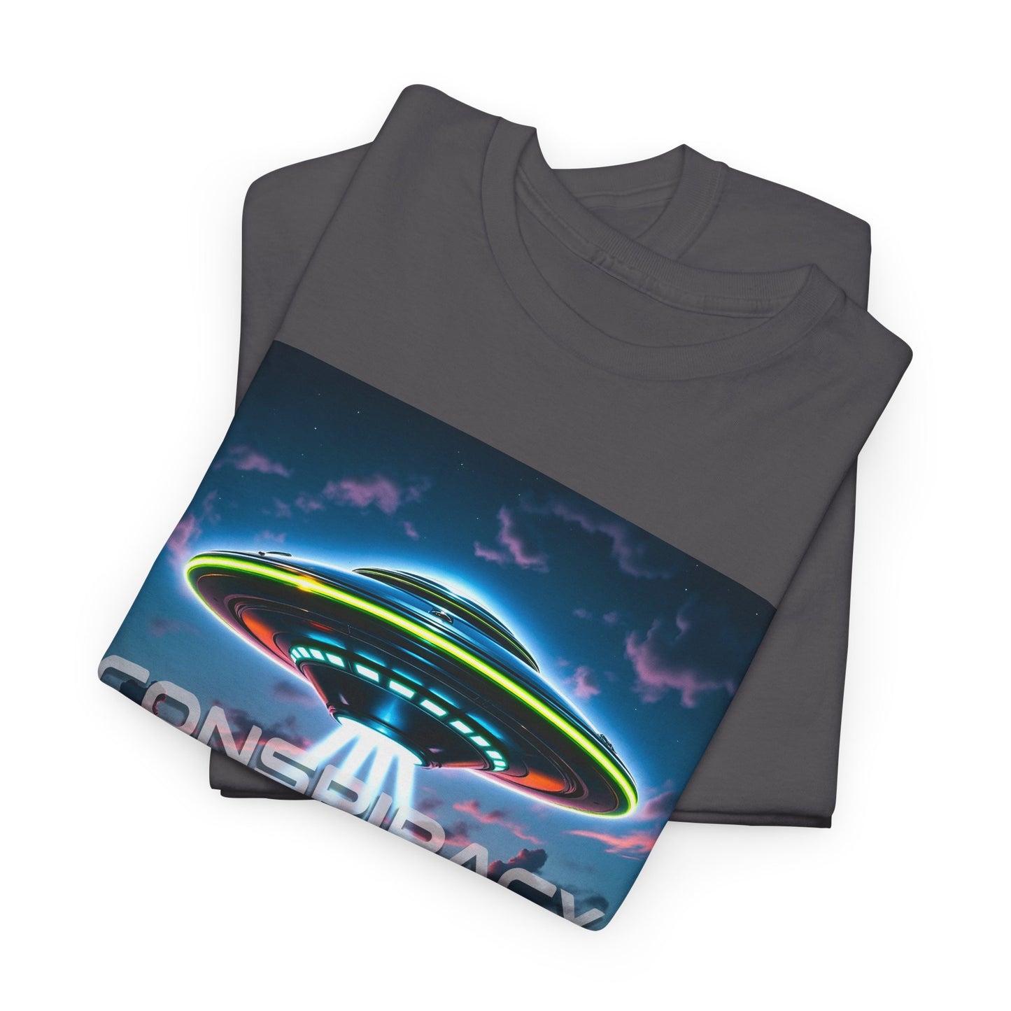 Retro Neon Alien UFO T-Shirt — "Conspiracy at DC" Graphic Tee