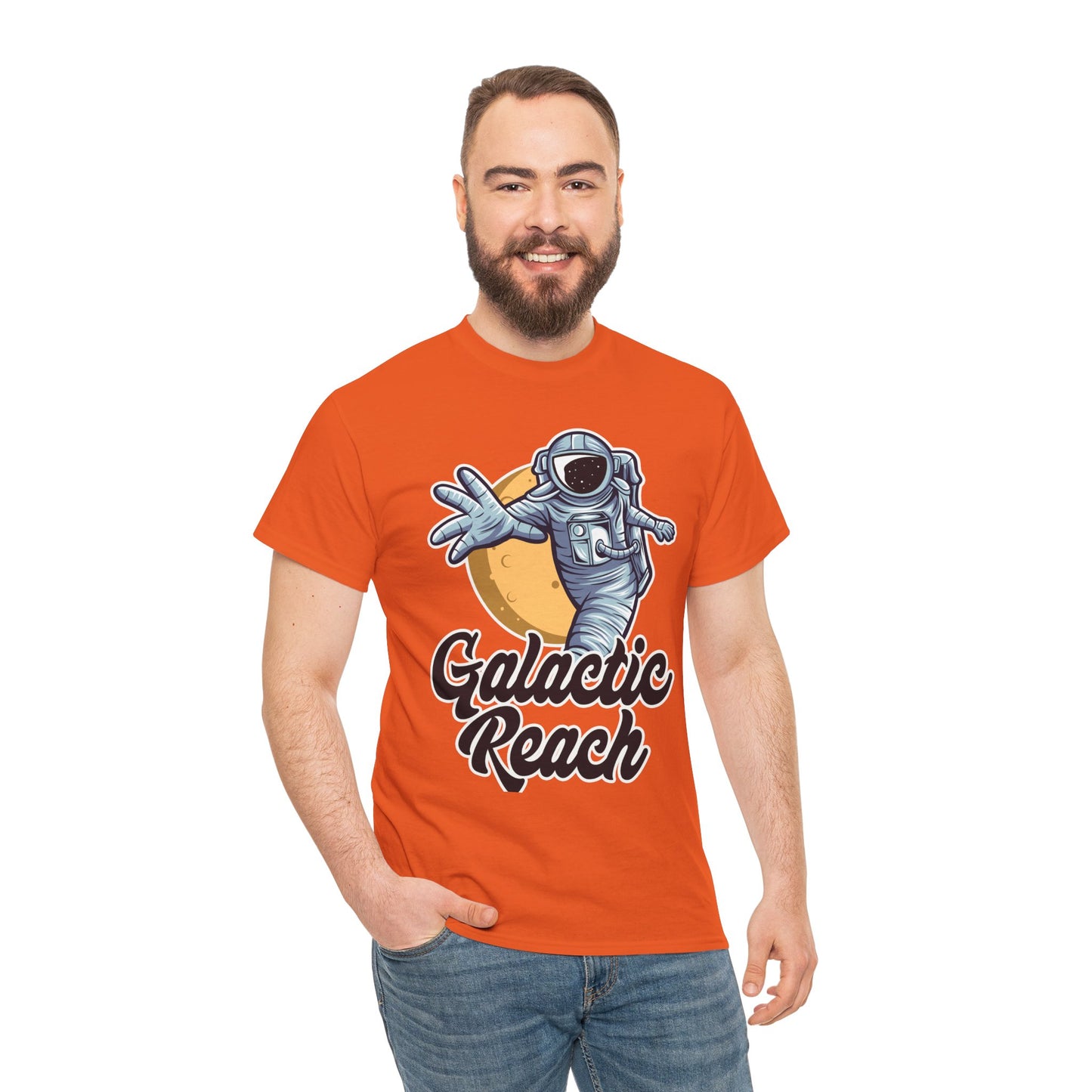Galactic Reach, Astronaut, Unisex Heavy Cotton Tee, Express Delivery available, graphic design, png