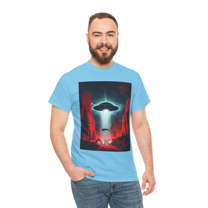 Taken, Unisex Heavy Cotton Tee, UFO inspired t-shirt, graphic design, art, png, t-shirts, tshirts, tee