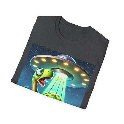Cute Alien Dinosaur Unisex T-Shirt, Fun Graphic Tee, Kids & Adults, Space Theme, Playful Gift Idea, Birthday, Casual Wear