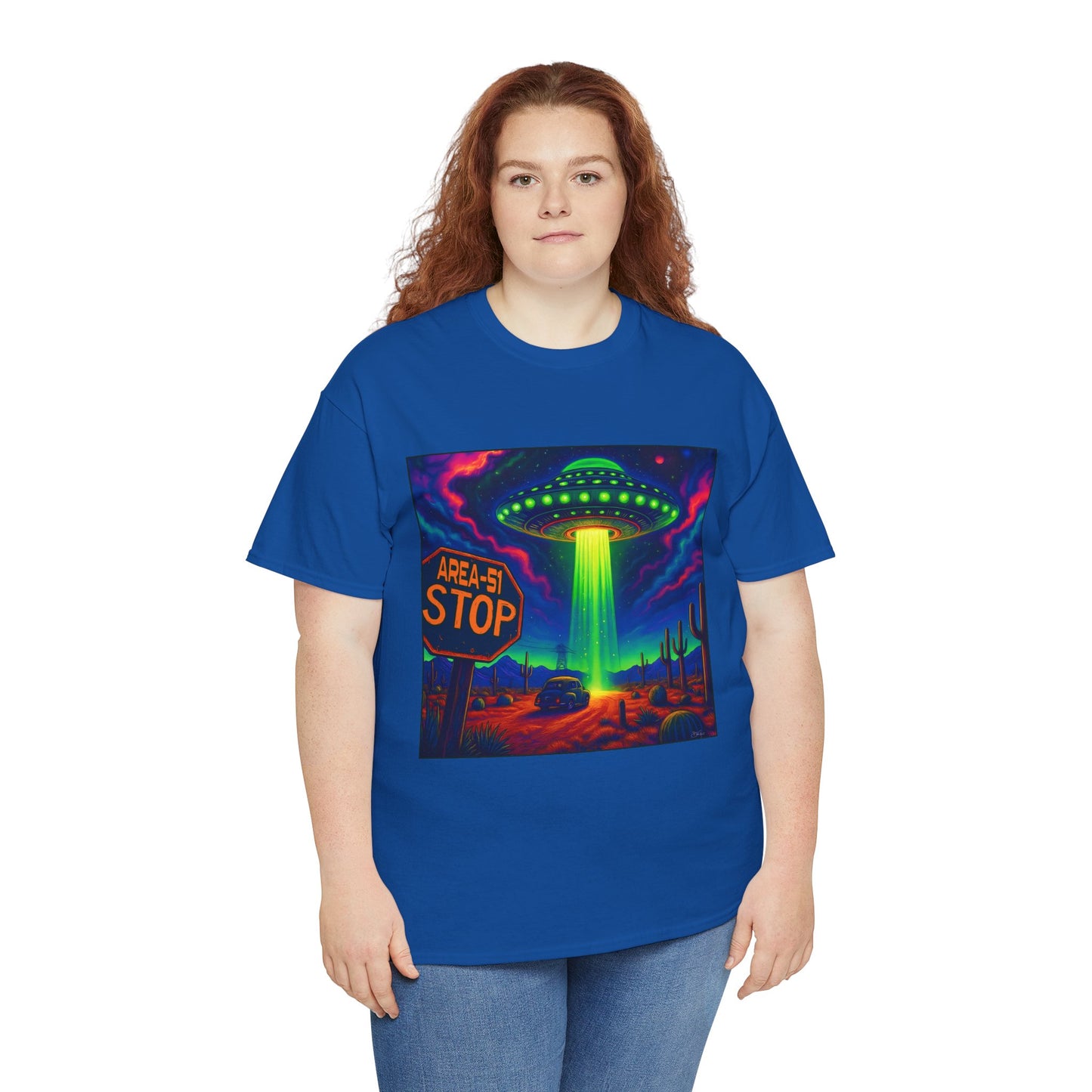Area 51 Stop UFO Abduction T-Shirt — Neon Alien Invasion Tee