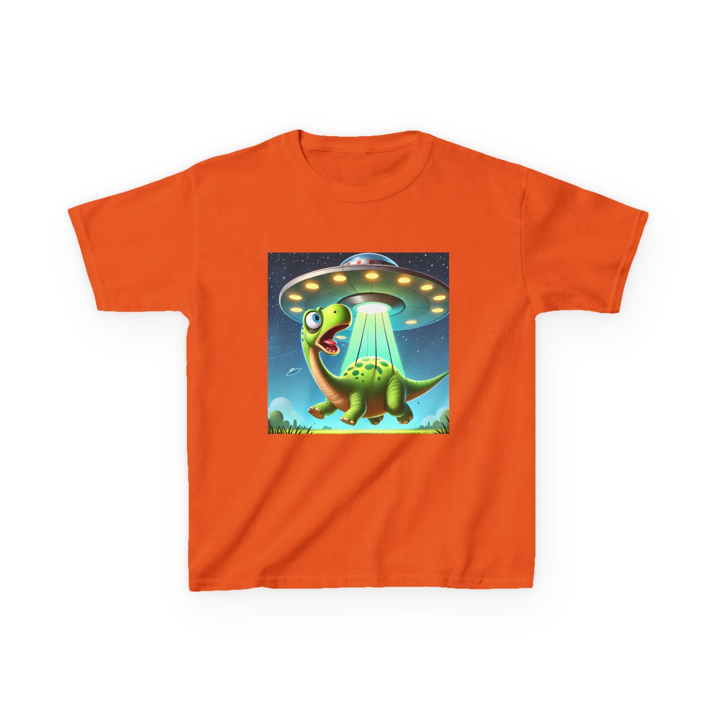 Dinosaur UFO Kids Tee, Fun Graphic Shirt for Boys and Girls, Perfect for Birthdays, Parties, Casual Wear, Gifts, tshirt, t-shirt