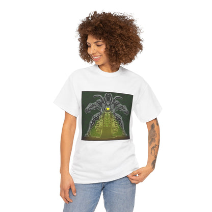 Alien Biker Neon Sci‑Fi Motorcycle T-Shirt