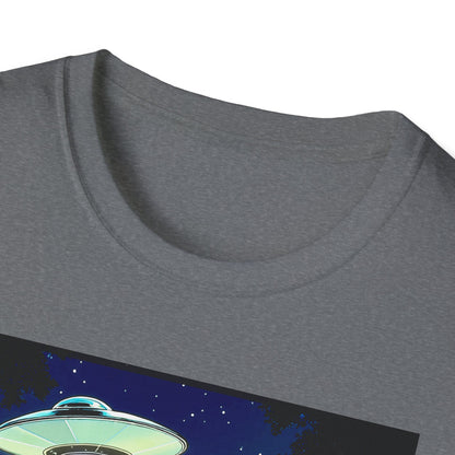 Bigfoot Probe Unisex Softstyle T-Shirt - Fun UFO Graphic Tee, Perfect Gift, Halloween, Nerd Culture, Outdoors, Alien, Graphic tees, t-shirts, Graphic design, t-shirts, tees