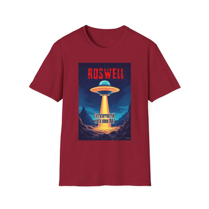 Roswell Alien Encounter Unisex T-Shirt, Retro Space UFO Tee, Sci-Fi Lovers Gift, Convention Wear, Extraterrestrial Tee, graphic design, png