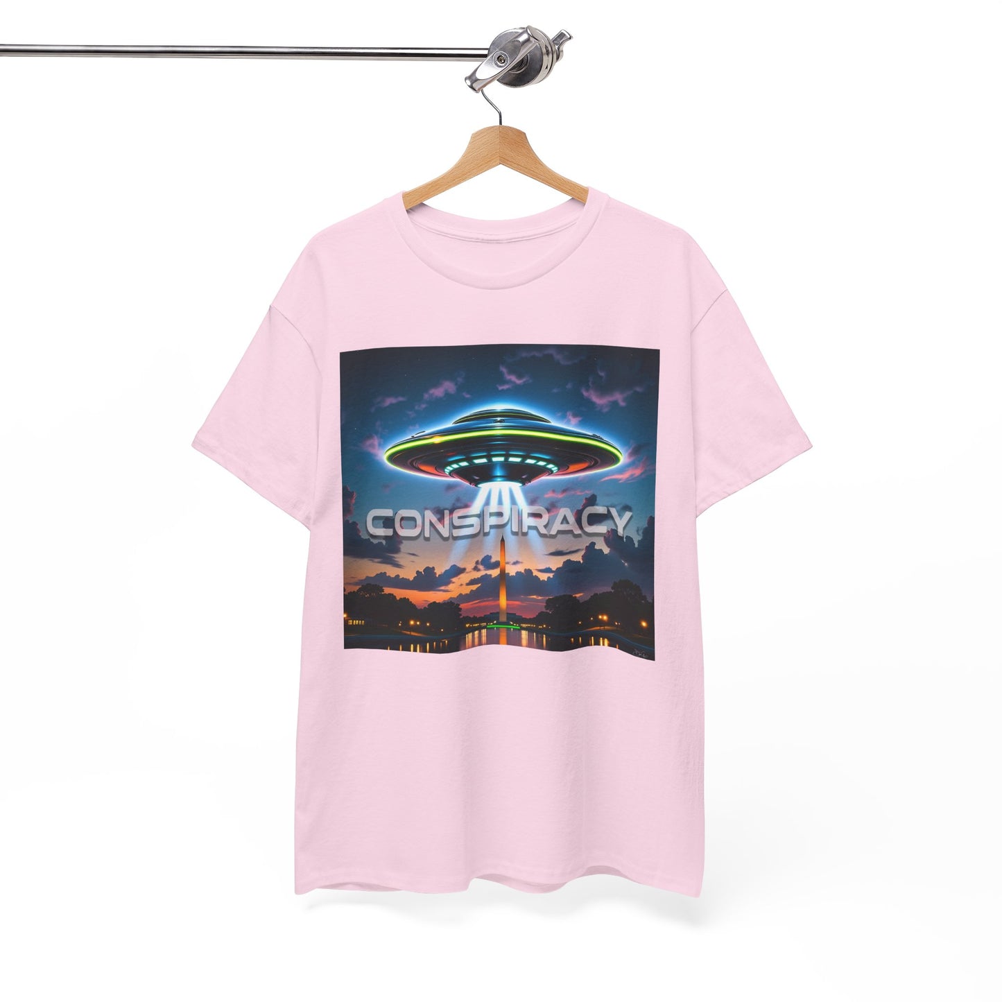 Retro Neon Alien UFO T-Shirt — "Conspiracy at DC" Graphic Tee