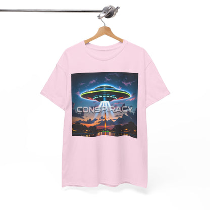 Retro Neon Alien UFO T-Shirt — "Conspiracy at DC" Graphic Tee