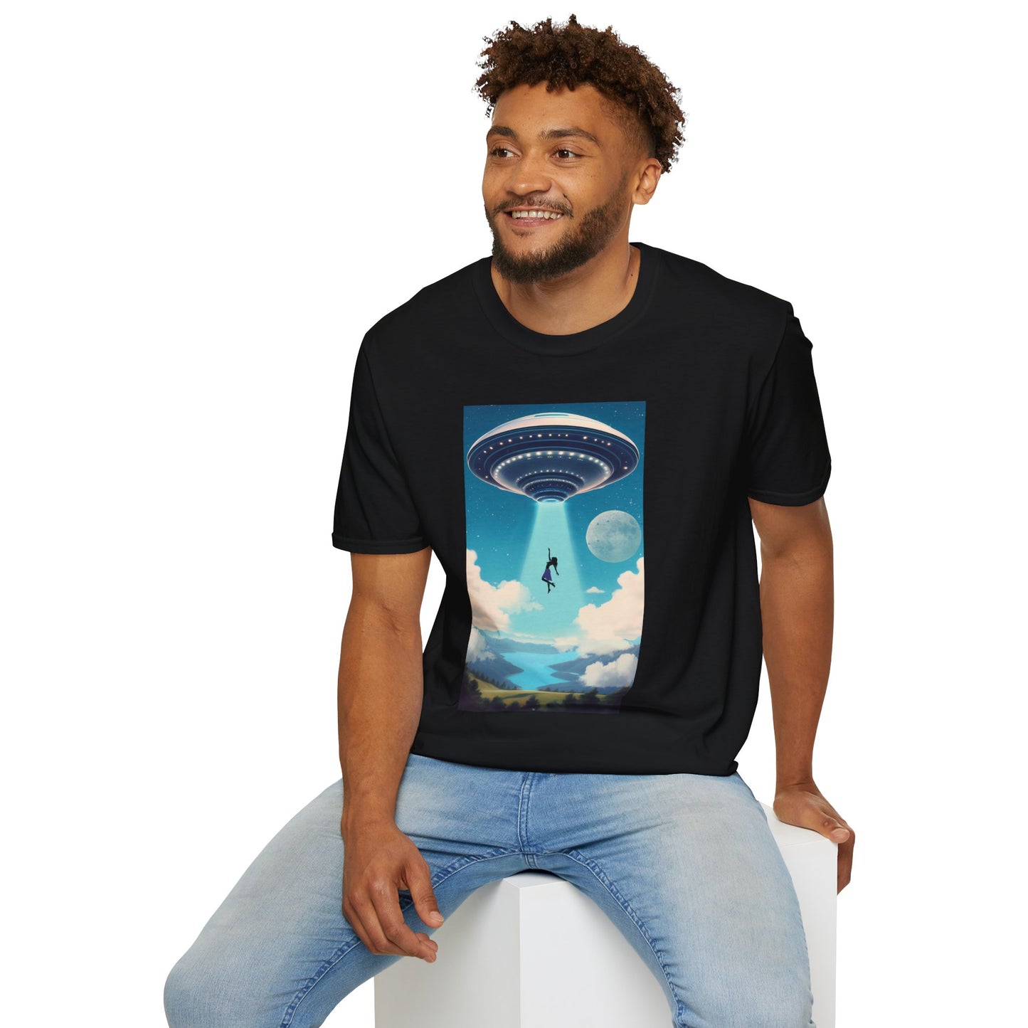 Cosmic Abduction Unisex T-Shirt | Space Alien Tee, UFO Graphic Shirt, Sci-Fi Fan Gift, Casual Style, Cool Vintage Look