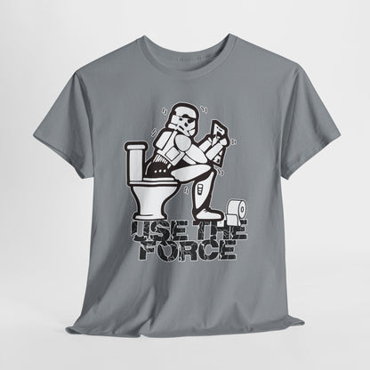 Use The Force, Unisex Heavy Cotton Tee, Star Wars, funny, restroom jokes, graphic design, png