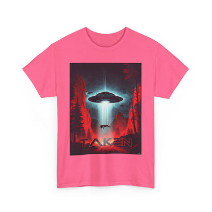 Taken, Unisex Heavy Cotton Tee, UFO inspired t-shirt, graphic design, art, png, t-shirts, tshirts, tee