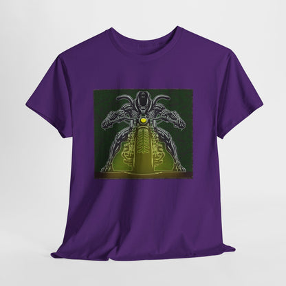 Alien Biker Neon Sci‑Fi Motorcycle T-Shirt