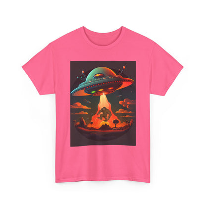 UFO, Bigfoot, Unisex Heavy Cotton Tee, graphic design, t-shirt, t-shirts, tshirts, png