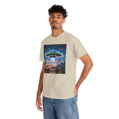 Retro Neon Alien UFO T-Shirt — "Conspiracy at DC" Graphic Tee