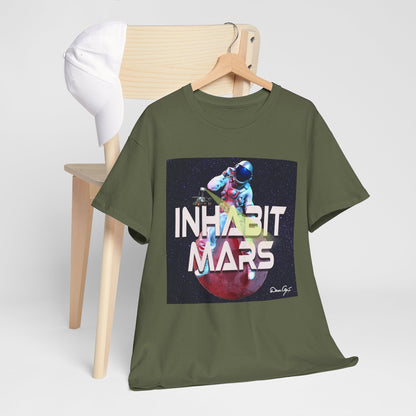 Inhabit Mars, Unisex Heavy Cotton Tee, Space, SpaceX, Universe, UFO, multiverse, graphic design, png, graphic design, t-shirts, tee