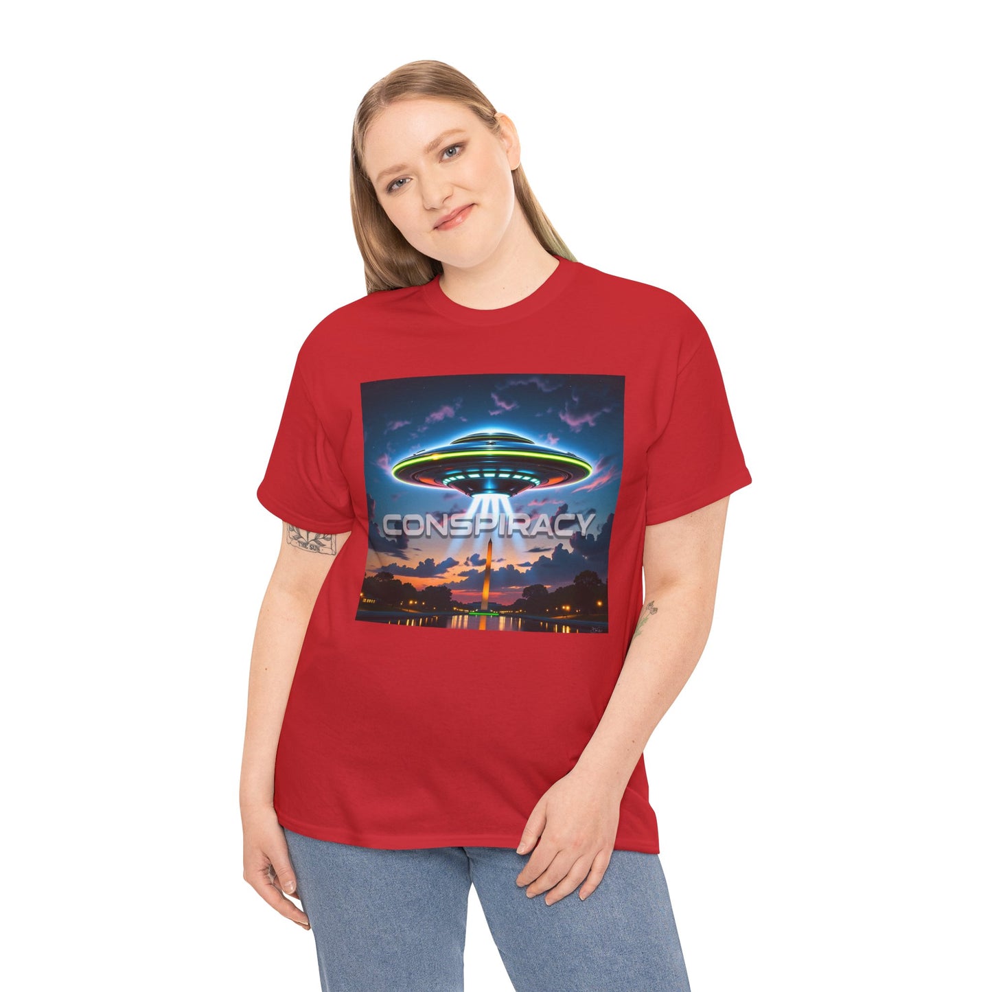 Retro Neon Alien UFO T-Shirt — "Conspiracy at DC" Graphic Tee