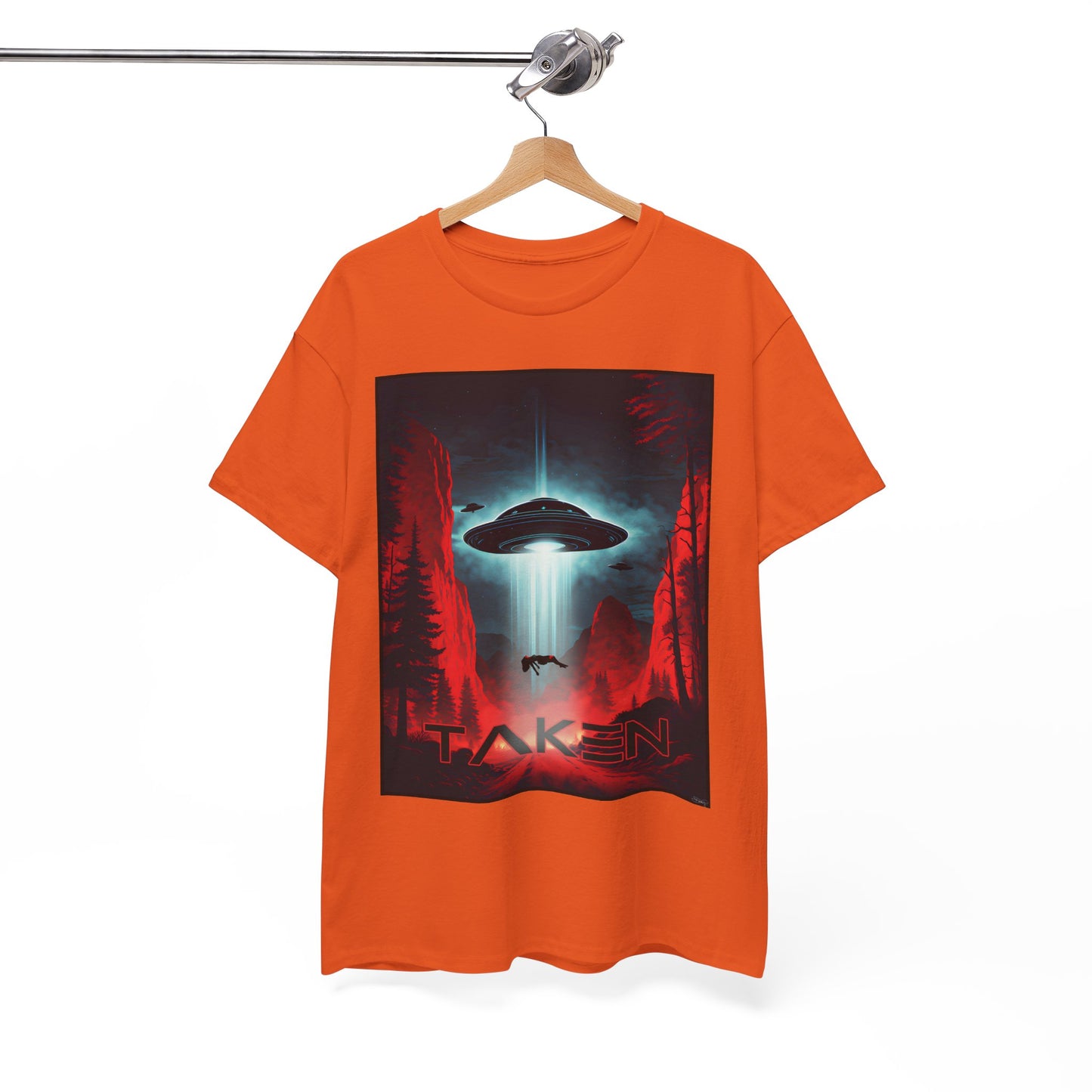 Taken, Unisex Heavy Cotton Tee, UFO inspired t-shirt, graphic design, art, png, t-shirts, tshirts, tee