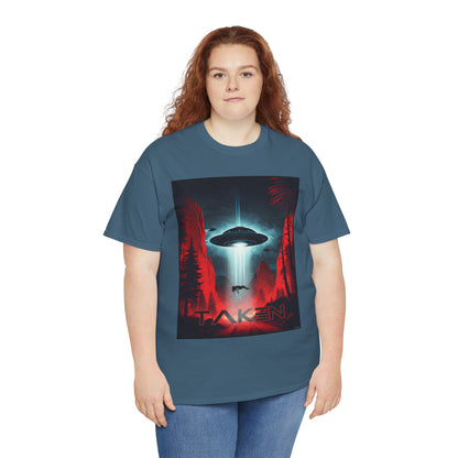 Taken, Unisex Heavy Cotton Tee, UFO inspired t-shirt, graphic design, art, png, t-shirts, tshirts, tee