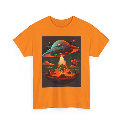 UFO, Bigfoot, Unisex Heavy Cotton Tee, graphic design, t-shirt, t-shirts, tshirts, png