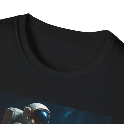 Sitting on an Earth, Cosmic Astronaut T-Shirt, Unisex Graphic Tee, Space Lover Gift, Casual Wear, Astronomy Fan Shirt, Graphic Tee, t-shirt, tshirt, png