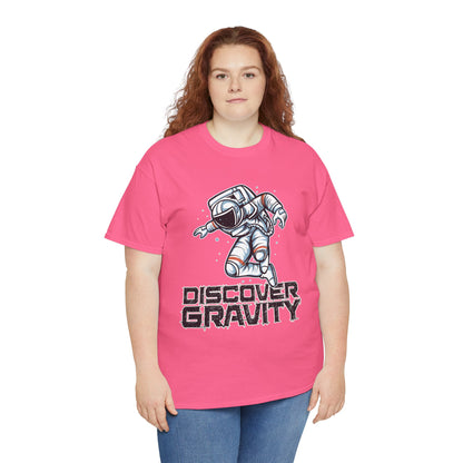 Discover Gravity. Unisex Heavy Cotton Tee - Fun Astronaut, Astronomy Graphic Tee - Unisex graphic design, png Express Delivery available