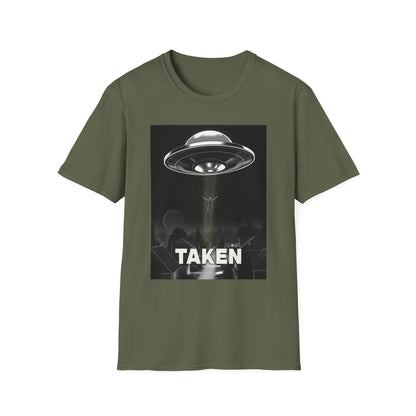 Taken 3, Alien Theme Unisex Softstyle T-Shirt, Fun Graphic Tee for UFO Lovers, Great for Casual Wear, Gifts for Sci-Fi Fans, Cool Shirt