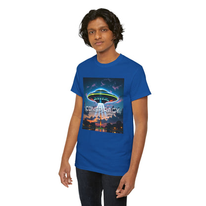 Retro Neon Alien UFO T-Shirt — "Conspiracy at DC" Graphic Tee