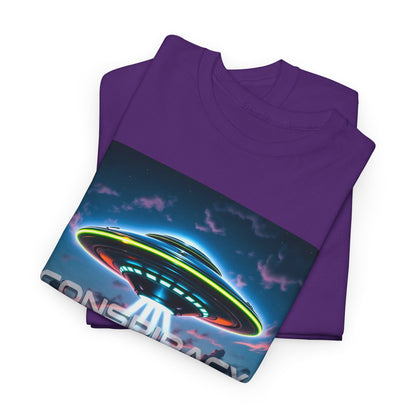 Retro Neon Alien UFO T-Shirt — "Conspiracy at DC" Graphic Tee