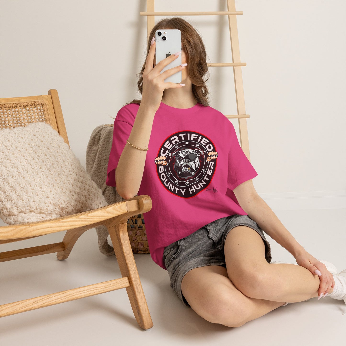 Certified Bounty Hunter, Unisex Heavy Cotton Tee, comedy, bulldog, print design, png, GraphicTees