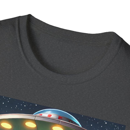 Cute Alien Dinosaur Unisex T-Shirt, Fun Graphic Tee, Kids & Adults, Space Theme, Playful Gift Idea, Birthday, Casual Wear