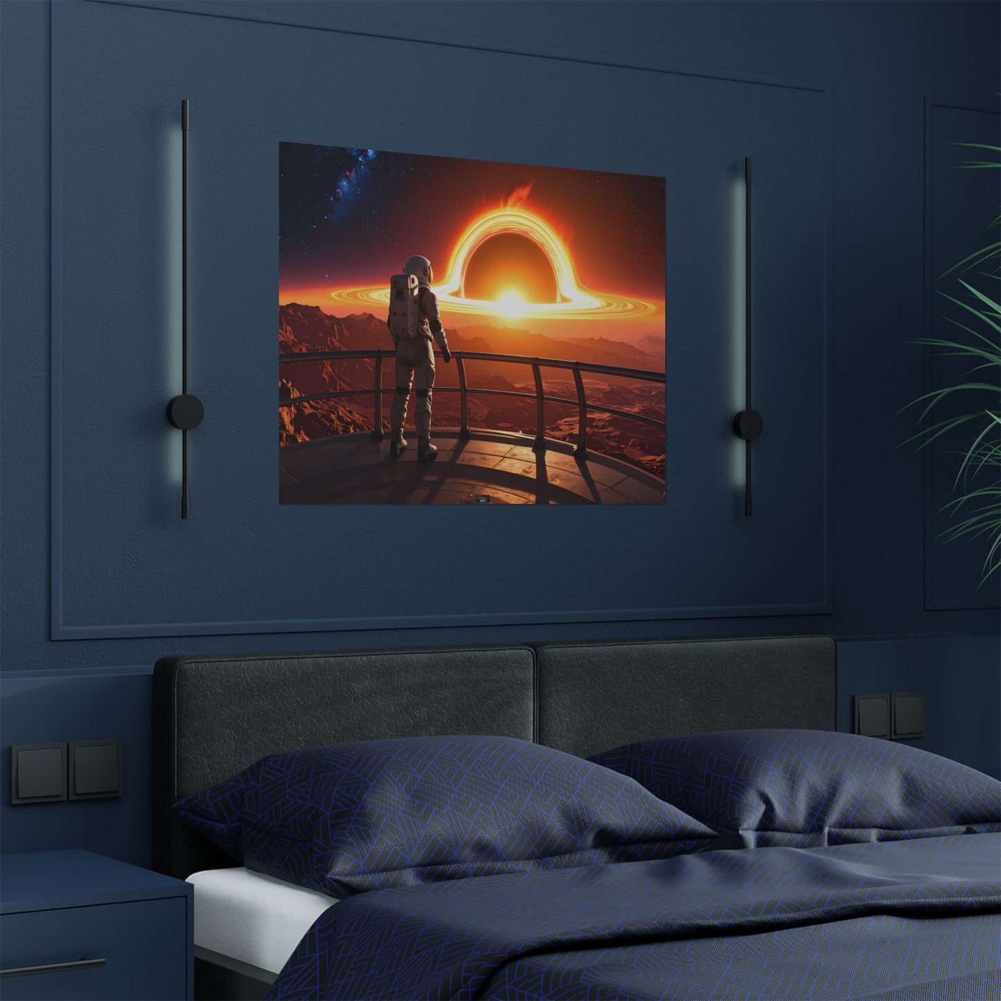 Astronaut Watching Blackhole, Satin Poster, Space Art Print, Cosmic Decor, Wall Art for Space Lovers, Unique Gift for Astronaut Fans, t-shirts, tshirts, tees