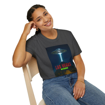 Luxor UFO, Las Vegas UFO Unisex Softstyle T-Shirt - Retro Nevada Design, graphic design, t-shirts, tshirts, tees, GraphicTees, png