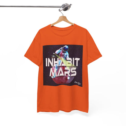 Inhabit Mars, Unisex Heavy Cotton Tee, Space, SpaceX, Universe, UFO, multiverse, graphic design, png, graphic design, t-shirts, tee