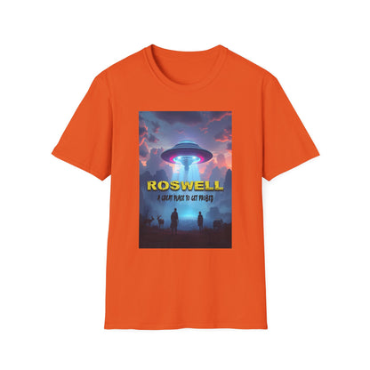 Roswell Probed Retro T-Shirt - Alien UFO Lover Gift, Sci-Fi Apparel, Extraterrestrial Tee, Unisex Softstyle Clothing, graphic design, png